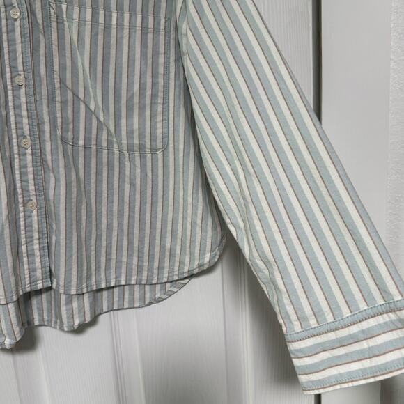 Vans Women's Cotton Striped Button Down Long Sleeve Shirt Size Medium - Picture 5 of 13